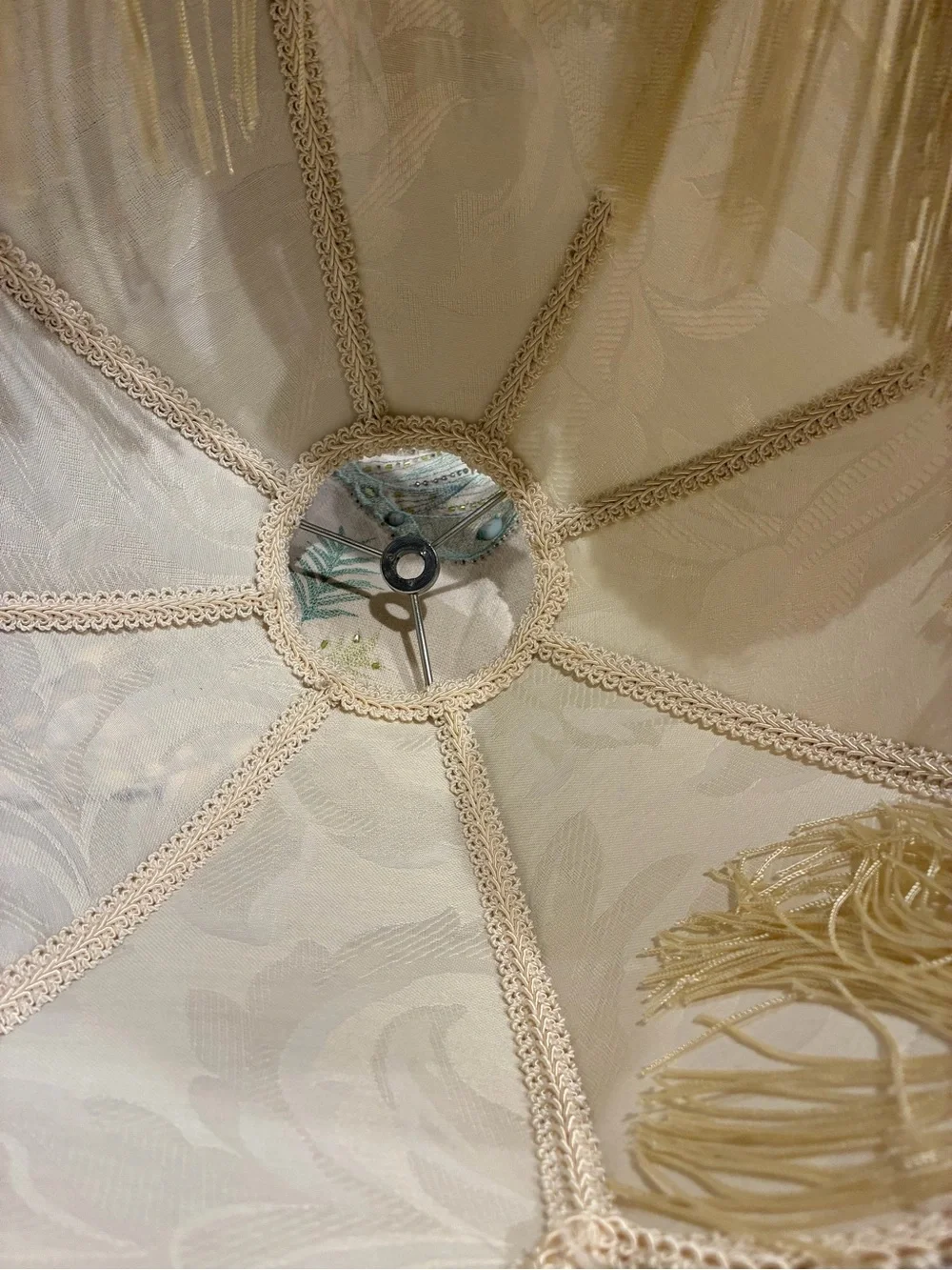 Victorian Style Lamp Shade, With fringes & Pearls